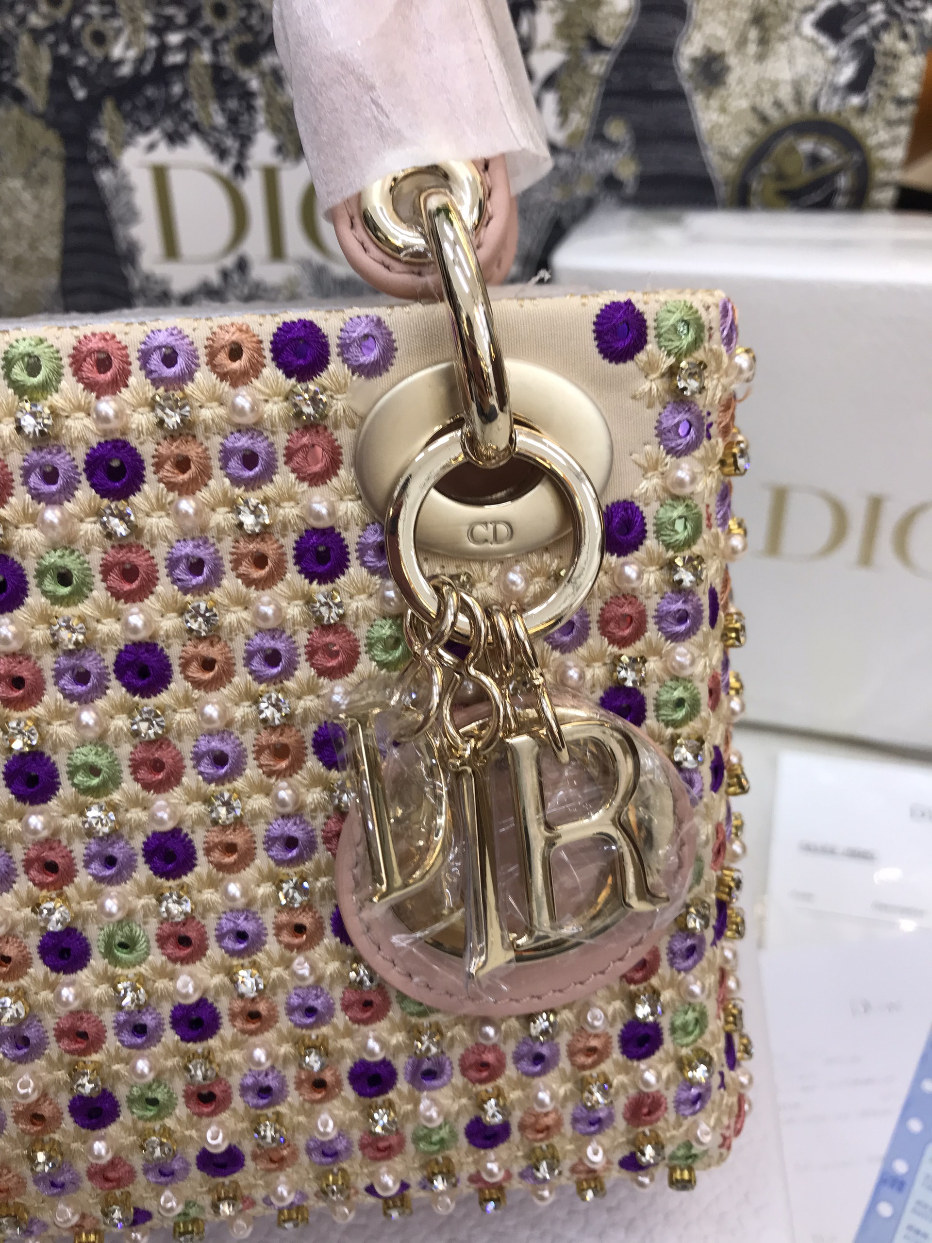 Túi Lady Dior Limited Vip Đính Hạt Cườm