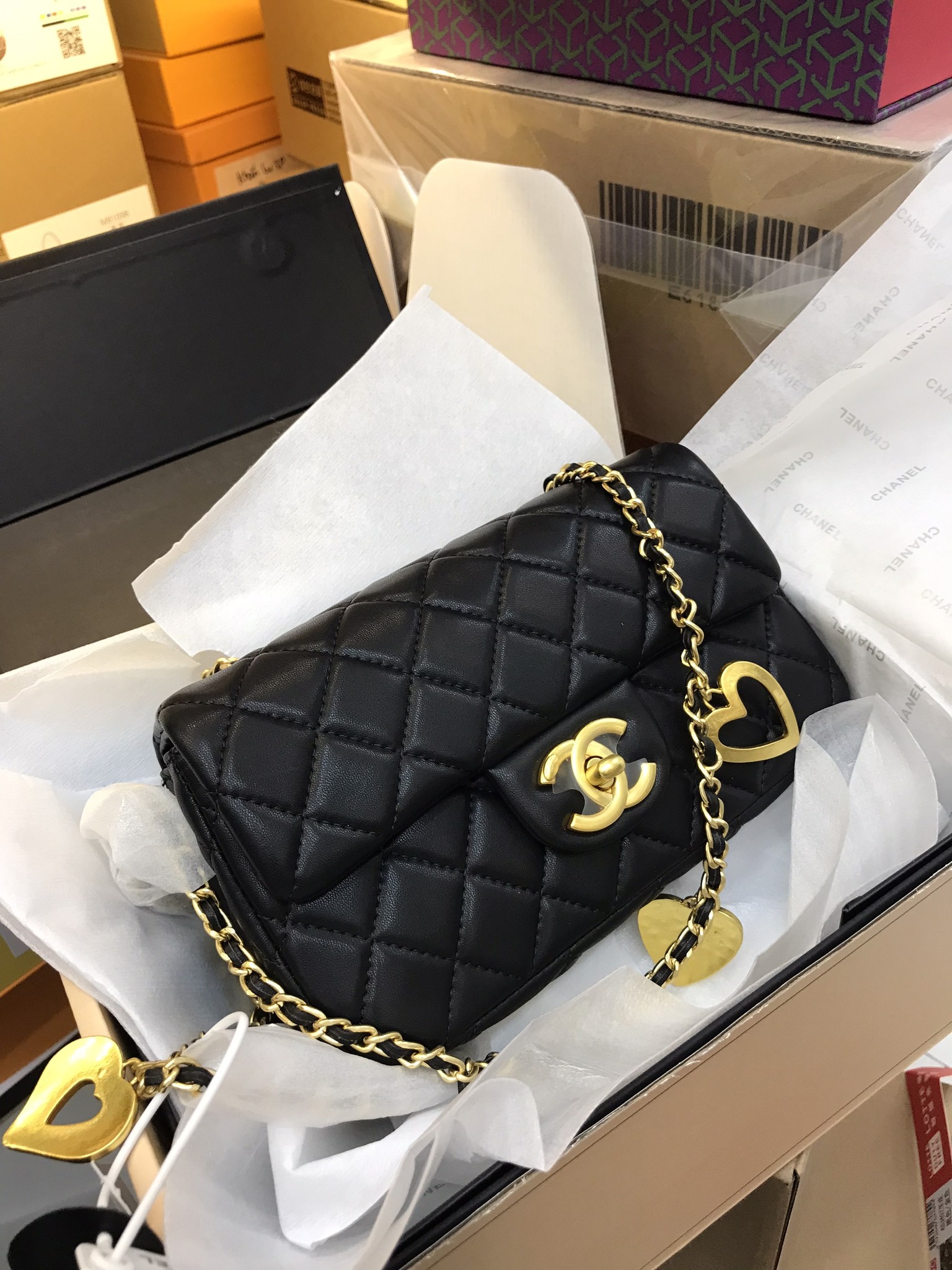 Túi Xách Chanel Super Heart Charms Mini Flap Bag Size 20cm
