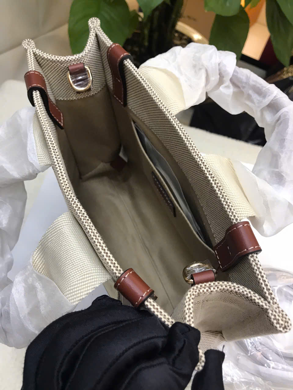 Túi Chloé Small Woody Tote Bag In Linen Bag Siêu Cấp Size 26.5cm