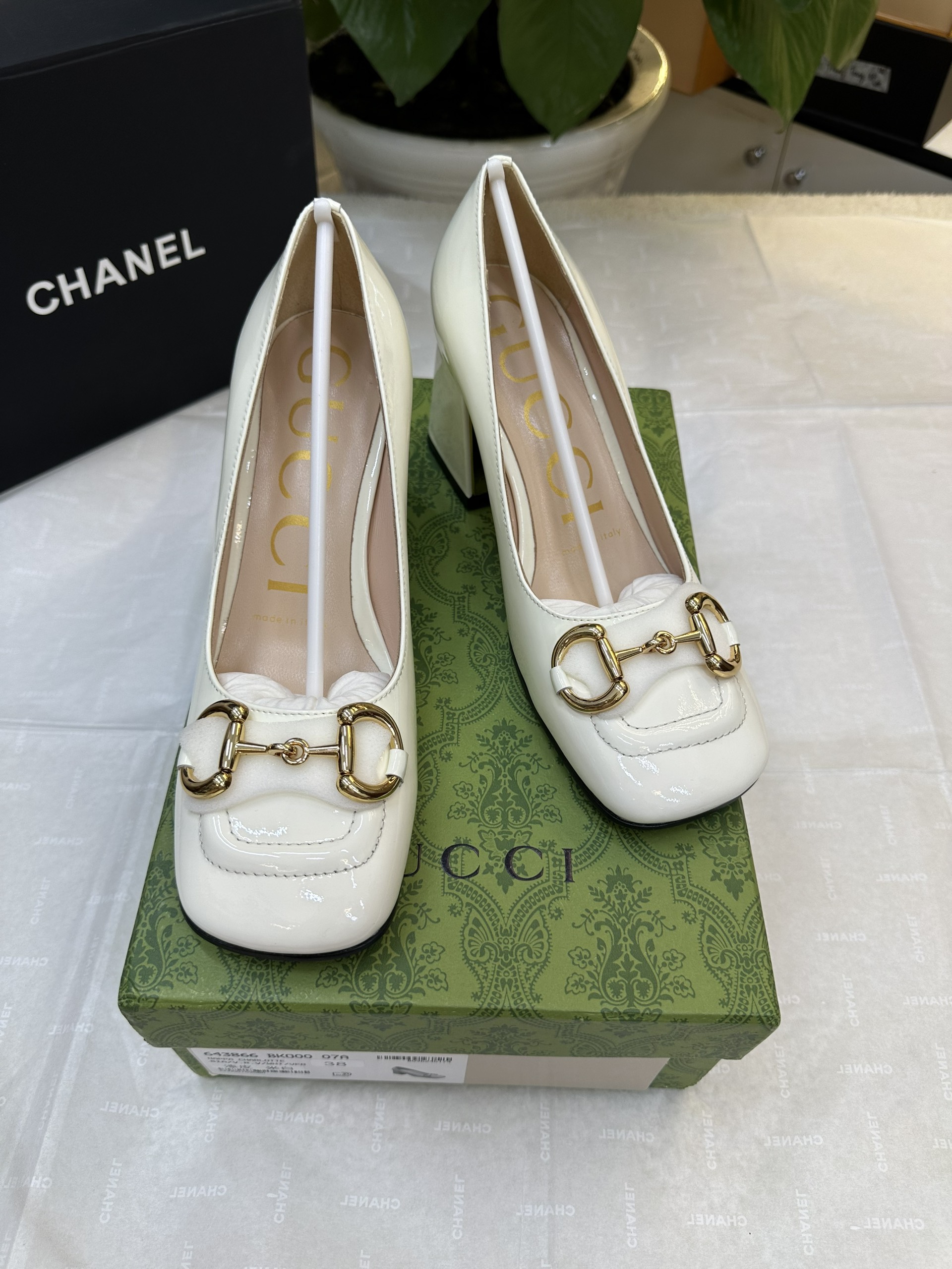 Giày Gucci Mid-Heel Pump With Horsebit White Siêu Cấp Size 38