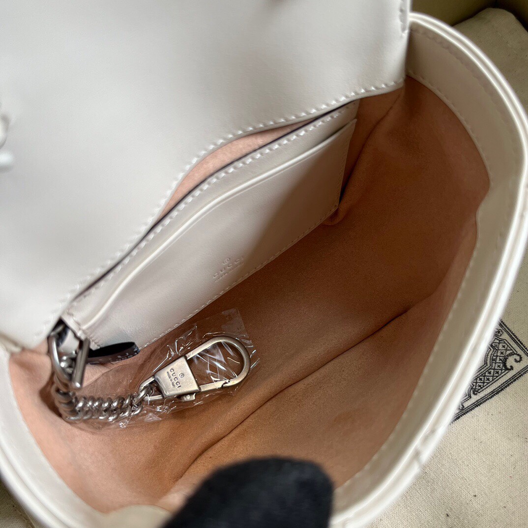 Túi Xách Gucci Marmont Siêu Cấp Màu Trắng Size 12cm 739599