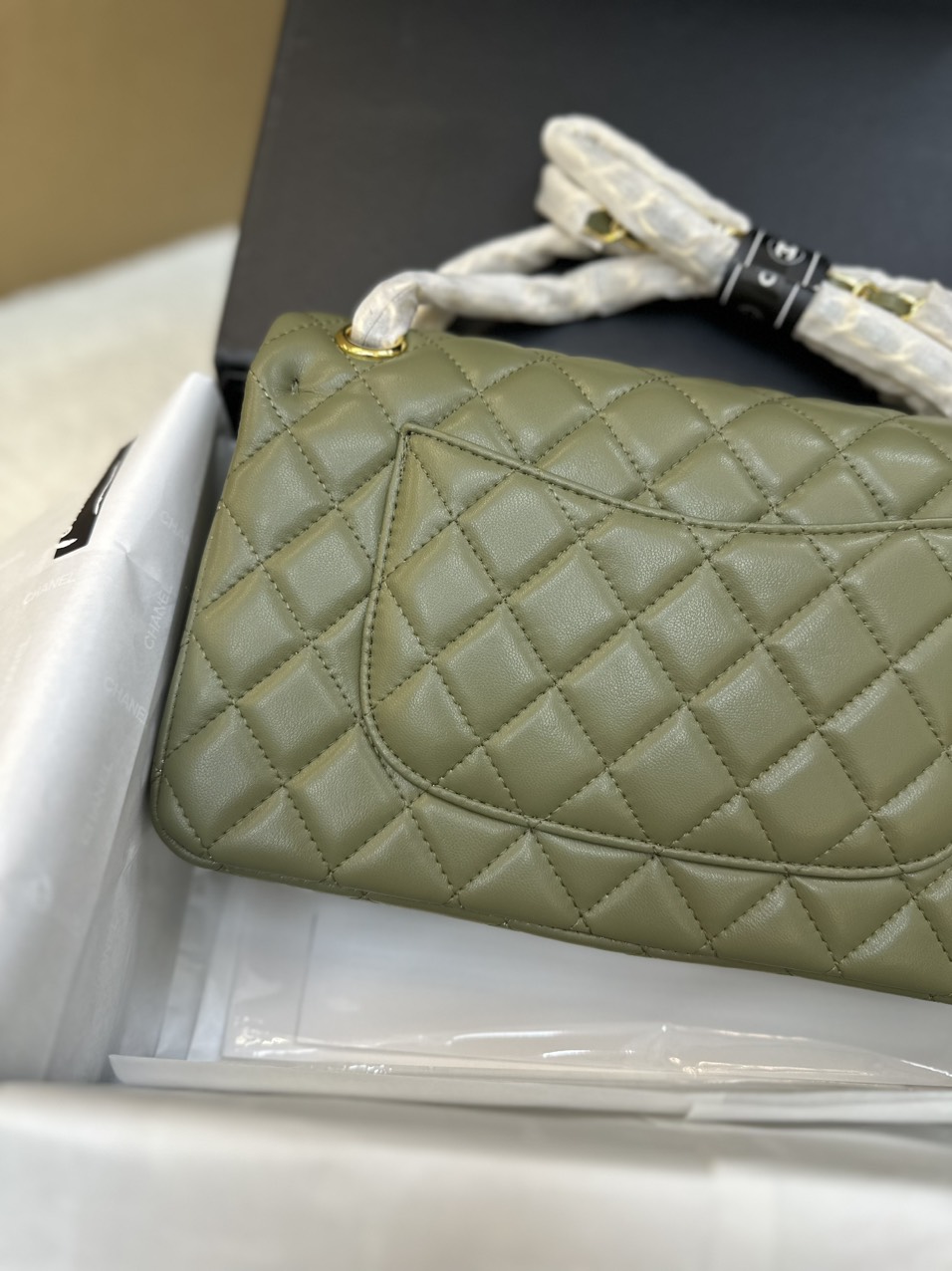 Túi Xách Chanel Classic Flap Màu Xanh Lá Cây Size 25cm