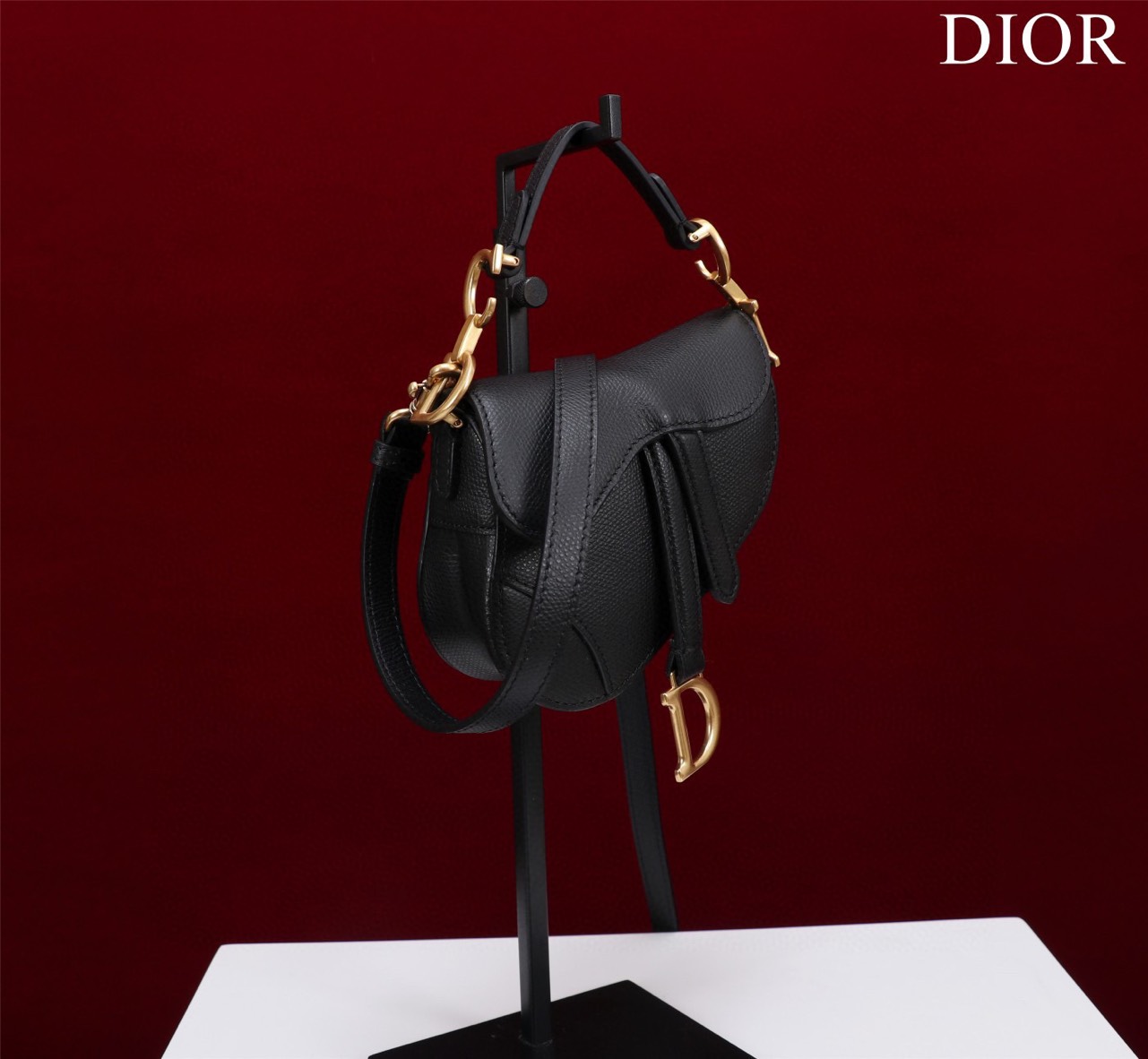 Túi Xách Dior Siêu Cấp Mini Saddle Bag CD Màu Đen Size 12 x 7.5 x 5cm