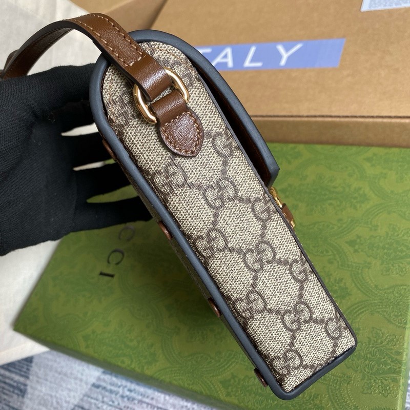 Túi Gucci Horsebit 1955 Đựng Điện Thoại Màu Kem