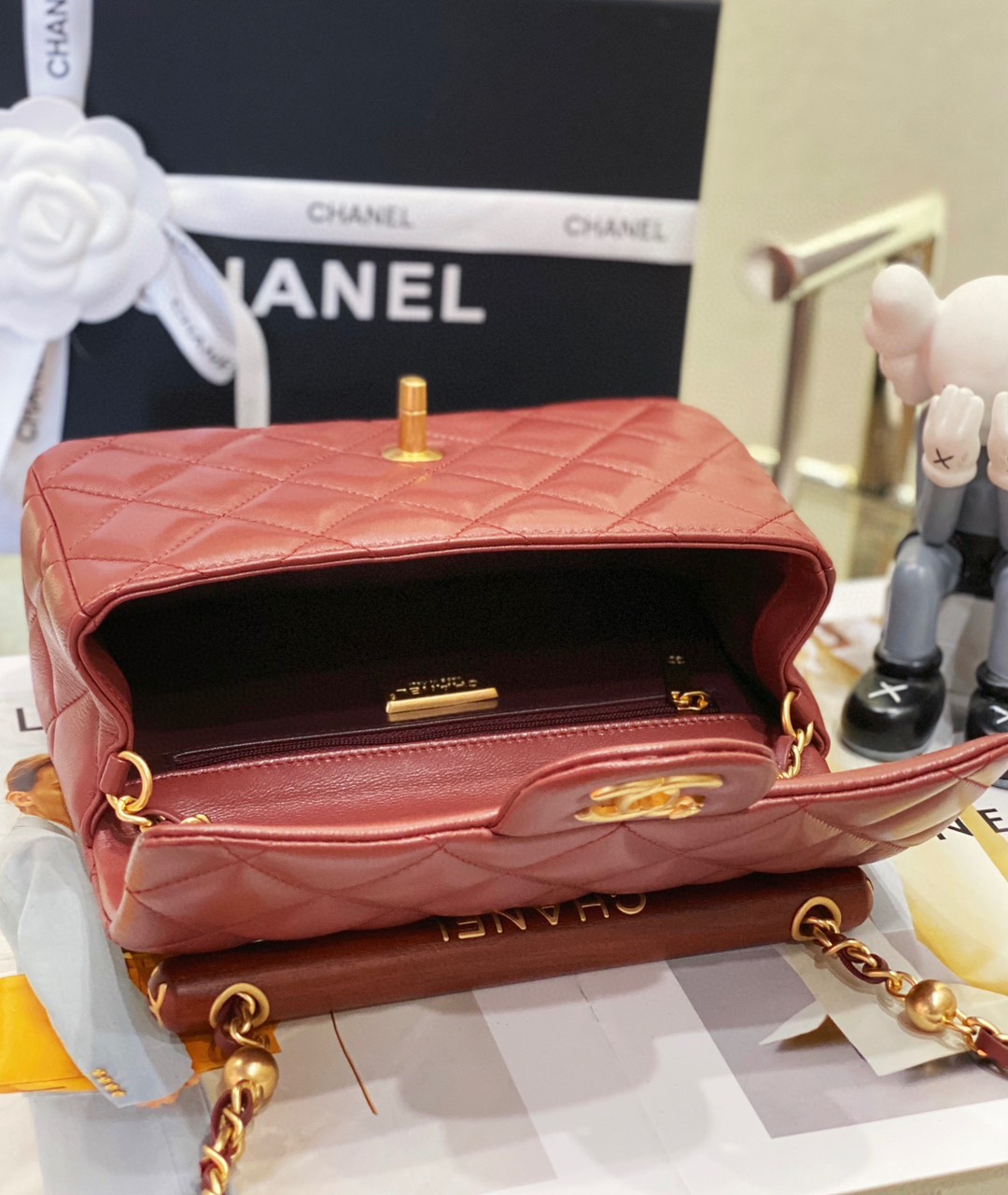 Túi Xách Chanel Classic 23A Siêu Cấp Da Lì Màu Đỏ Size 21cm