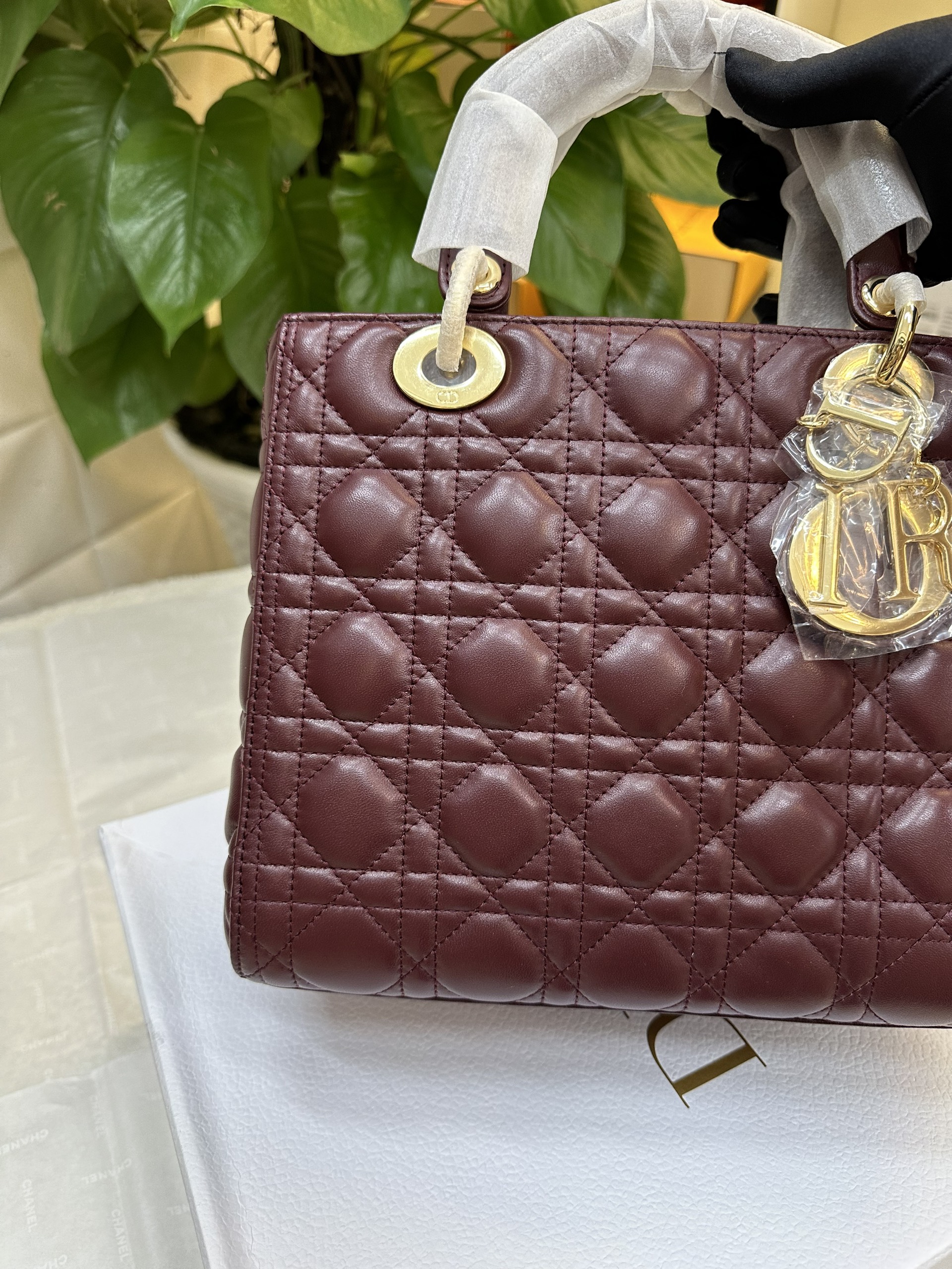 Túi Medium Lady Dior Red Bag Siêu Cấp Màu Đỏ Size 24cm