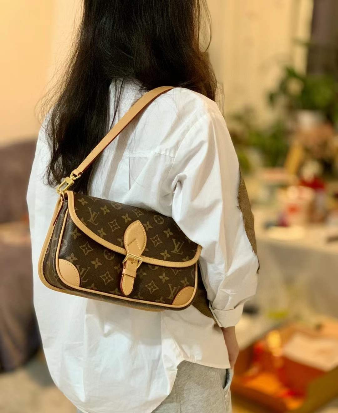 Túi Đeo Chéo Louis Vuitton Diane Màu Nâu