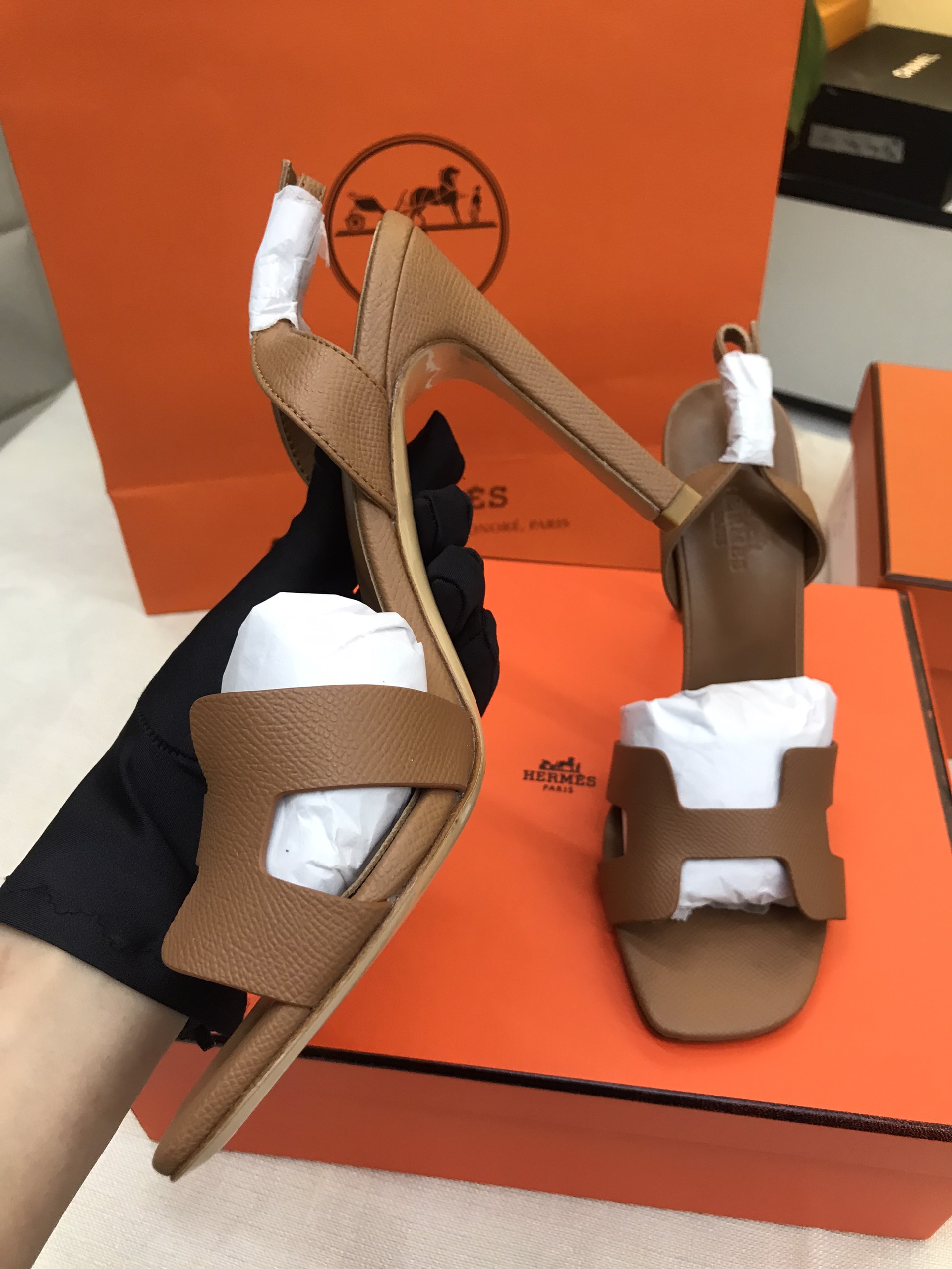 Giày Hermes Sandal Siêu Cấp Màu Nâu Size 37