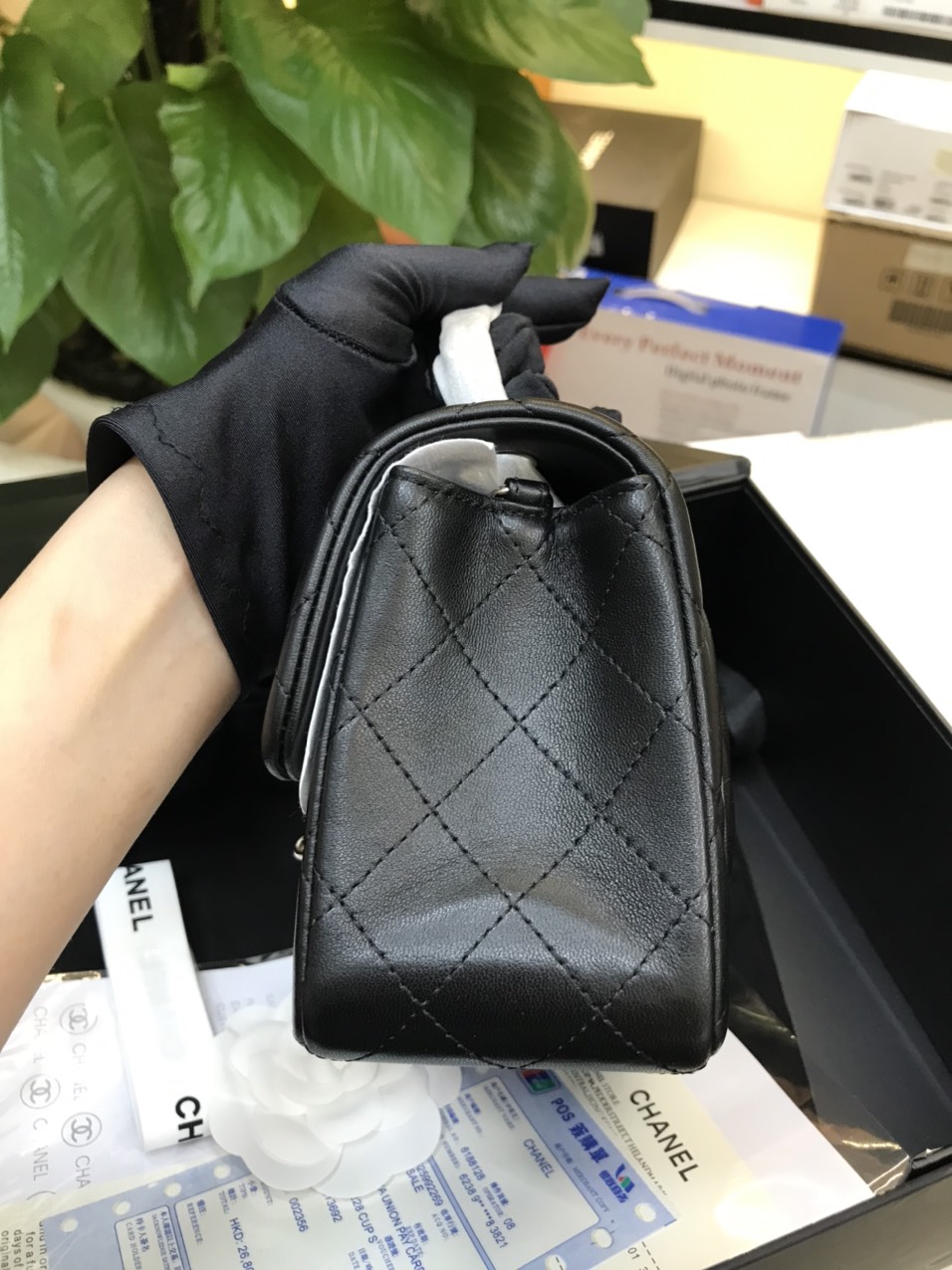 Túi Chanel Classic Flap Mini Màu Đen Khóa Bạc Size 17cm