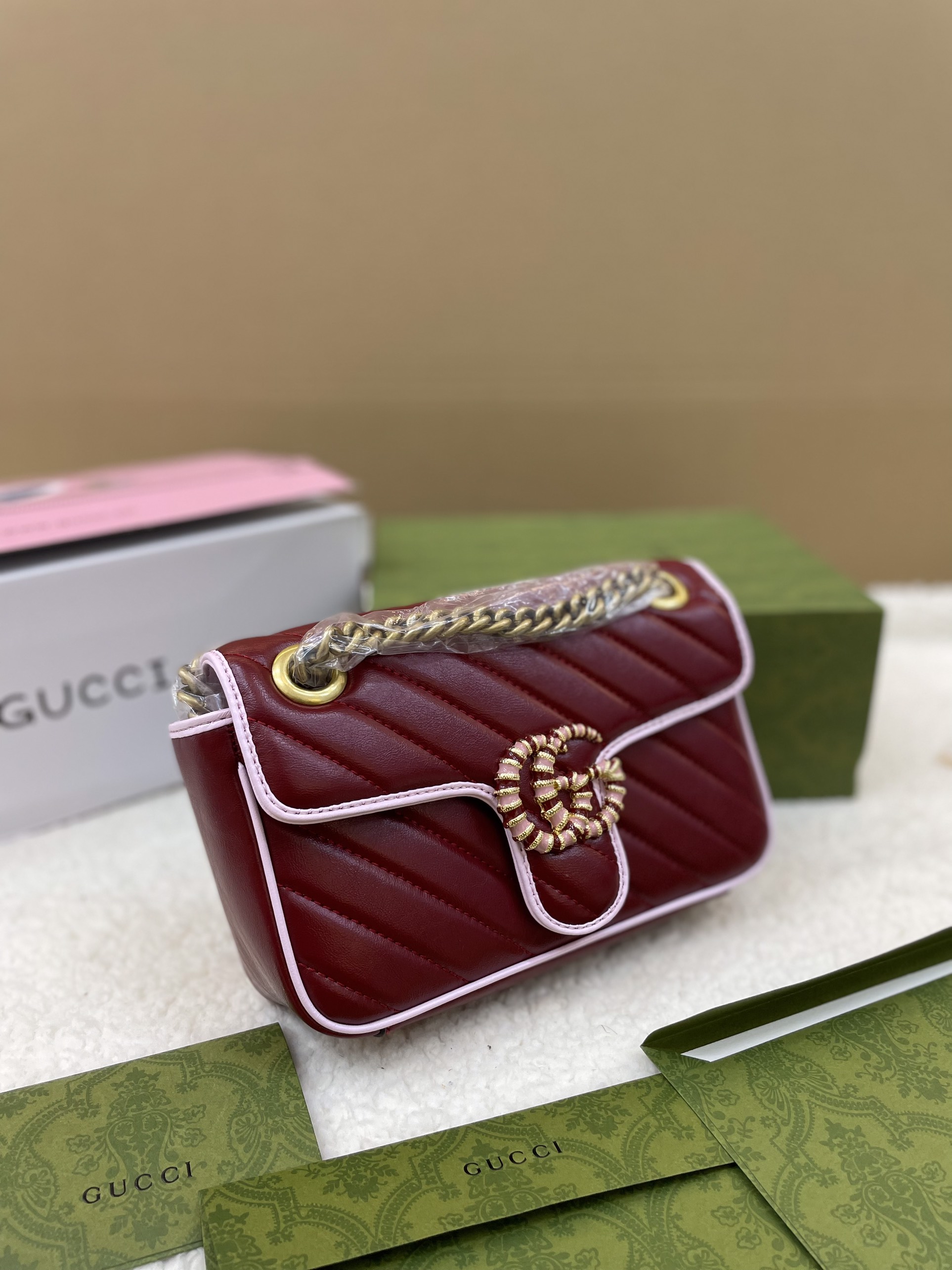 Túi Xách Gucci Marmont Super Màu Đỏ Size 22cm Full Box