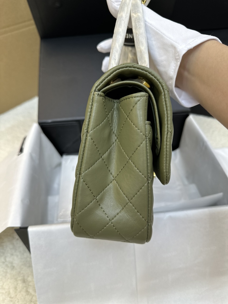 Túi Xách Chanel Classic Flap Màu Xanh Lá Cây Size 25cm