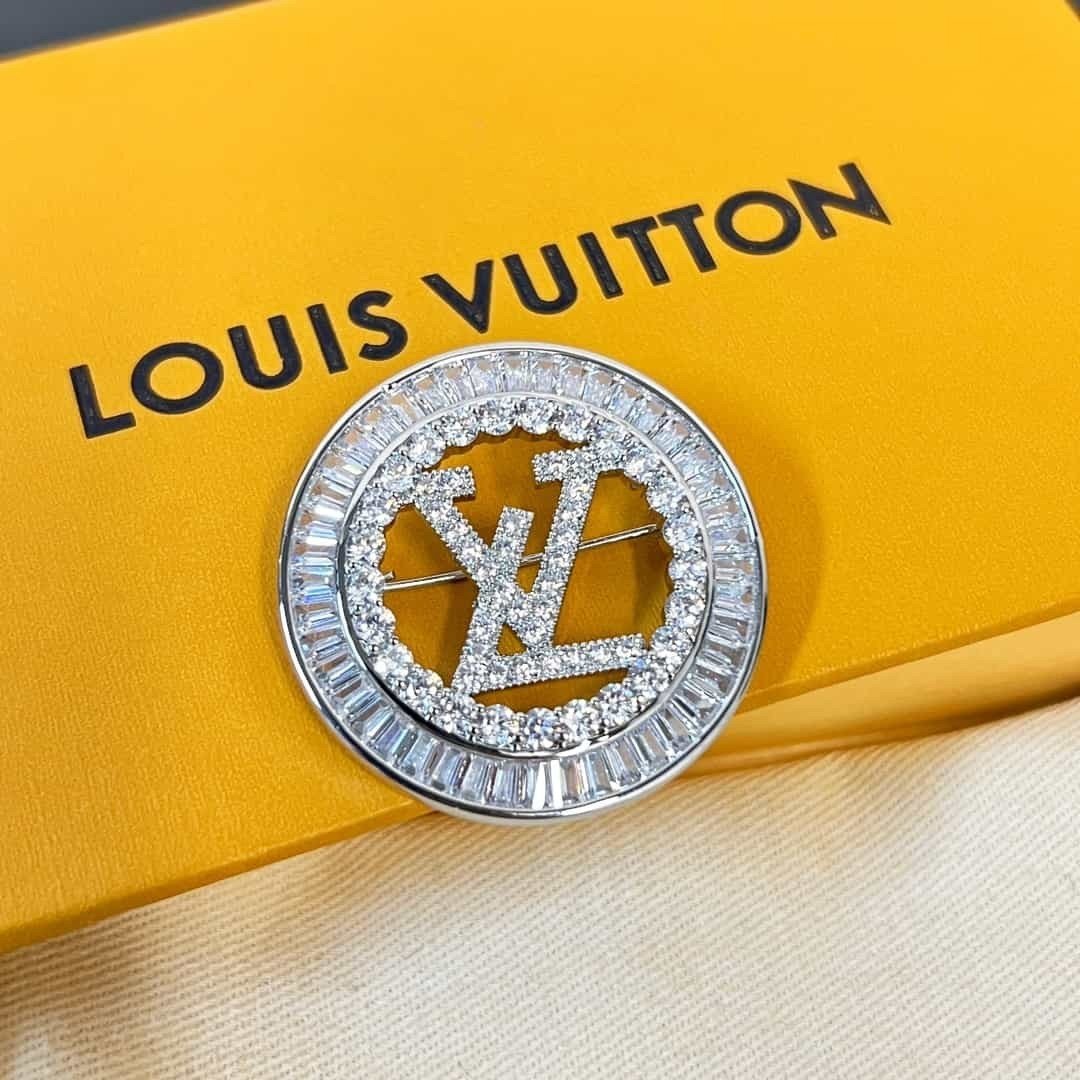 Trâm Cài Áo Louis Vuitton Kim Cương Tròn Siêu Cấp Full Box