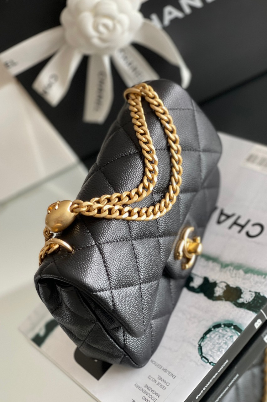 Túi Xách Chanel Classic 23P Hass Vip Màu Đen Da Hạt Size 20cm