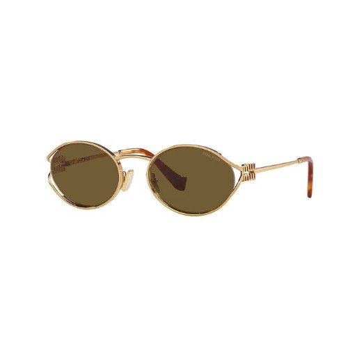 Kính Miu Miu Oval Gold Metal Sunglasses Siêu Cấp