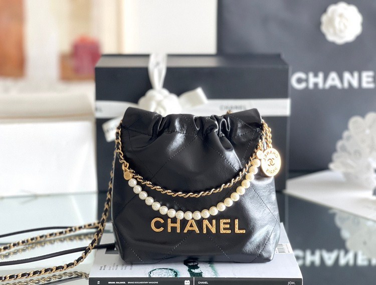 Túi Xách Chanel Hobo 22bag Mini Vip Dây Ngọc Trai