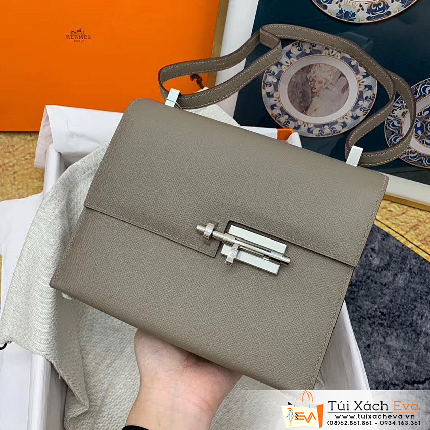 Túi Xách Hermes Stock Verrou Bag Siêu Cấp Màu Xám Đẹp M8.