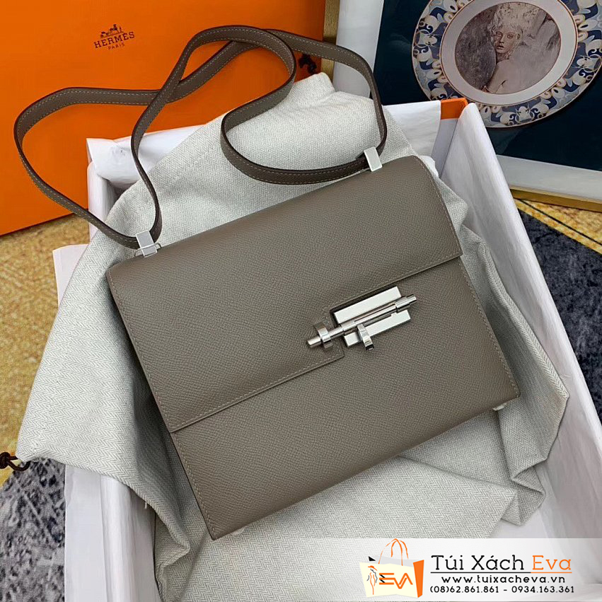 Túi Xách Hermes Stock Verrou Bag Siêu Cấp Màu Xám Đẹp M8.