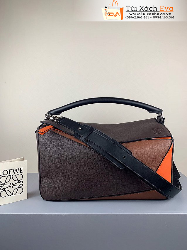 Túi Xách Loewe Puzzle Bag Siêu Cấp Màu Nâu Phối Cam Đẹp.