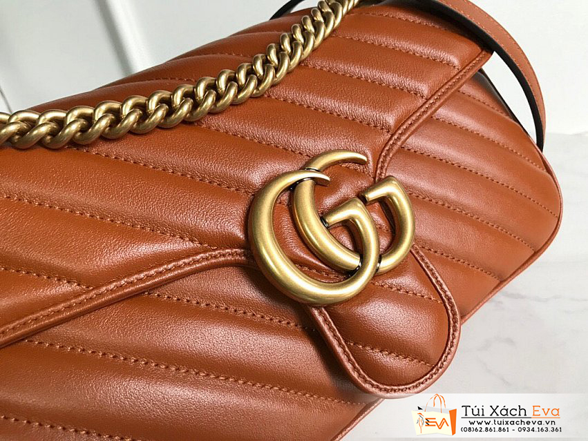 Túi Xách Gucci Marmont Bag Siêu Cấp Màu Nâu Đẹp M443497.