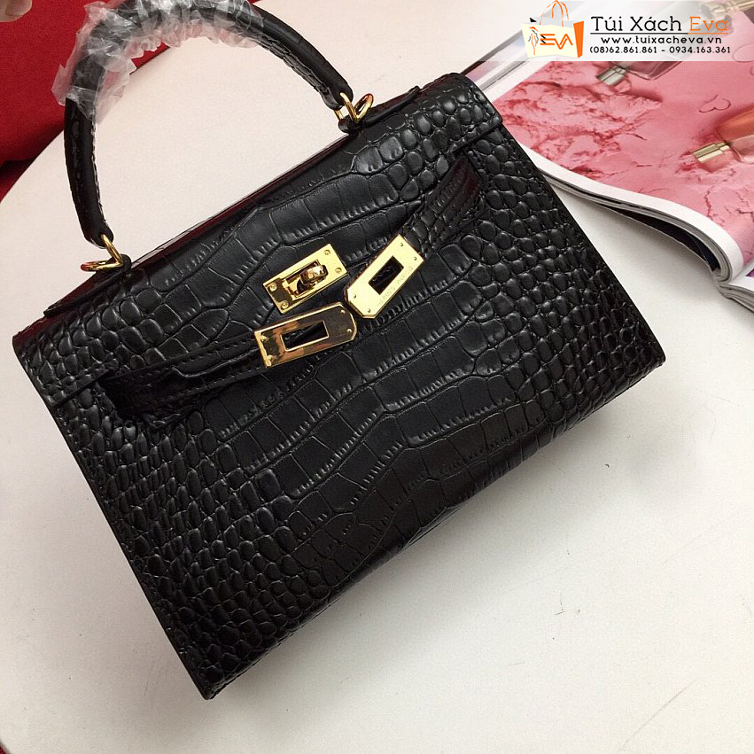 Túi Xách Hermes Mini Kelly Second Generation Bag Siêu Cấp Màu Đen Đẹp.