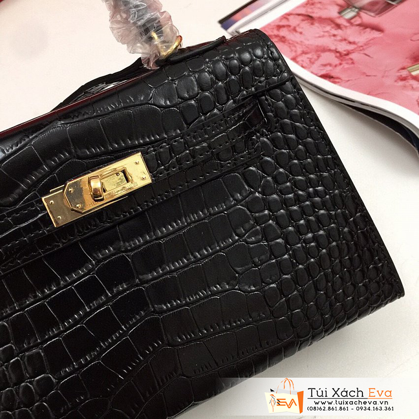 Túi Xách Hermes Mini Kelly Second Generation Bag Siêu Cấp Màu Đen Đẹp.