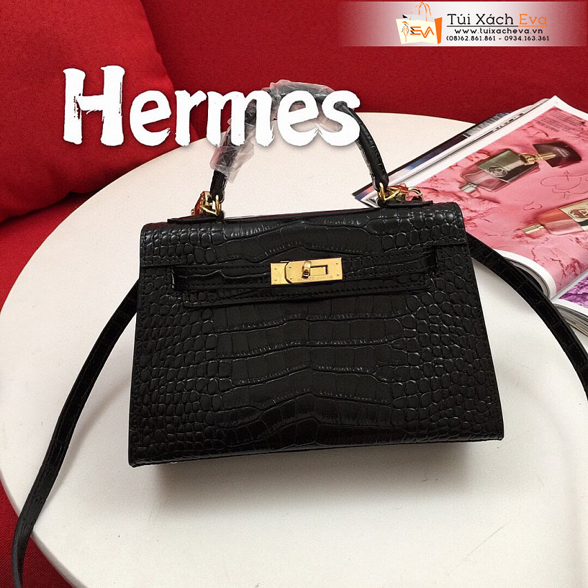 Túi Xách Hermes Mini Kelly Second Generation Bag Siêu Cấp Màu Đen Đẹp.