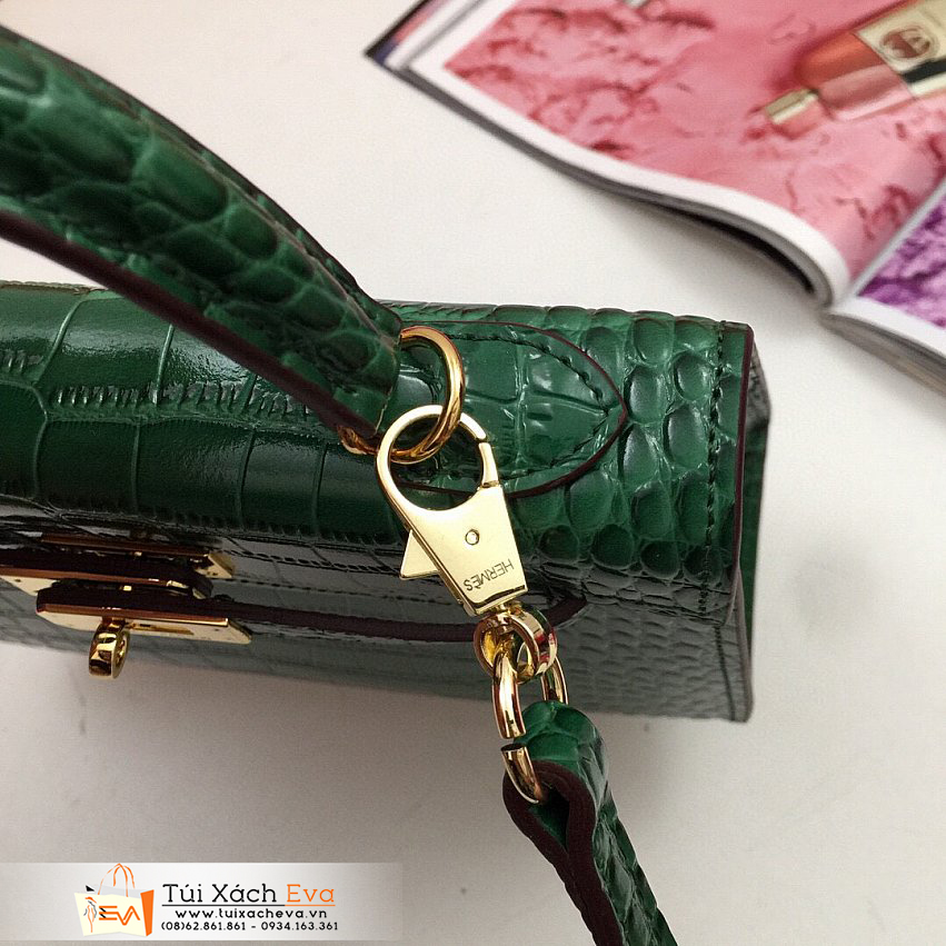 Túi Xách Hermes Mini Kelly Second Generation Bag Siêu Cấp Màu Xanh Rêu Đẹp.