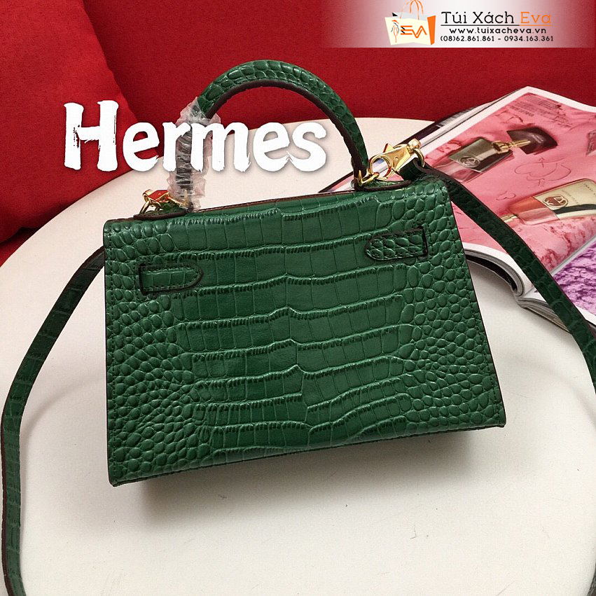 Túi Xách Hermes Mini Kelly Second Generation Bag Siêu Cấp Màu Xanh Rêu Đẹp.