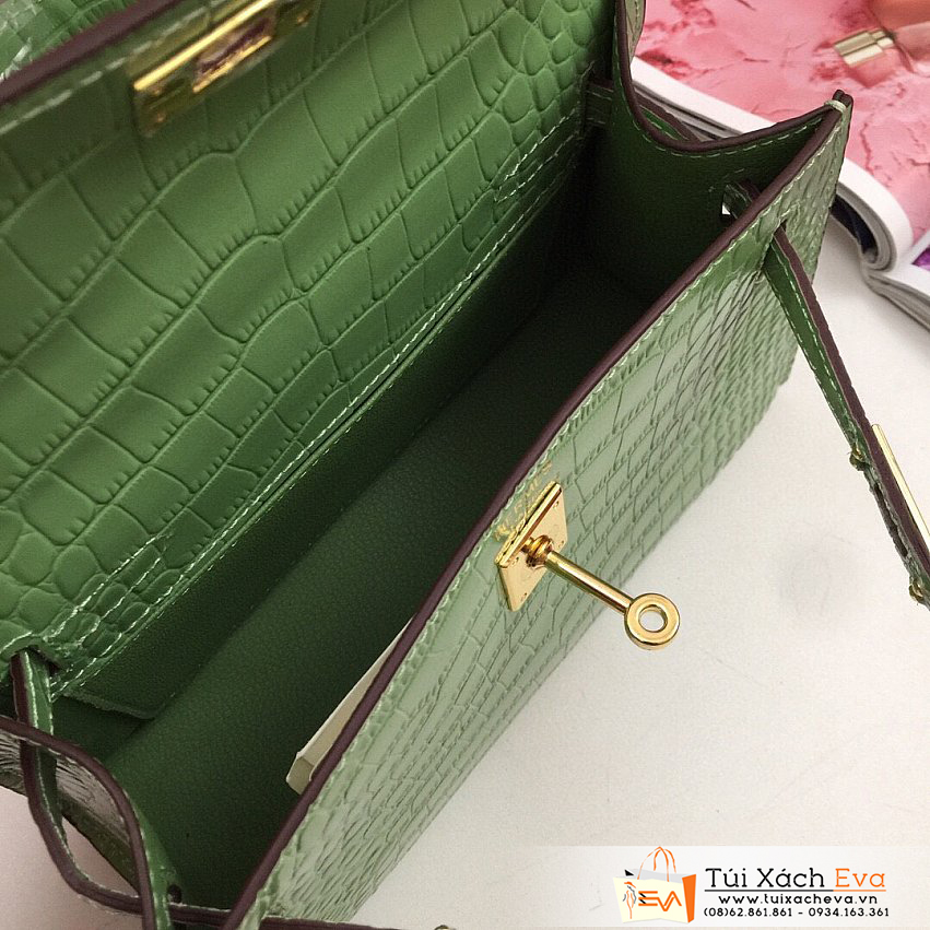 Túi Xách Hermes Mini Kelly Second Generation Bag Siêu Cấp Màu Xanh Đẹp.