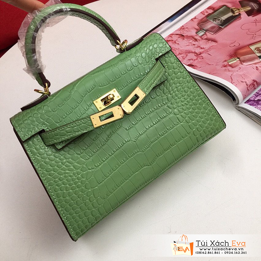 Túi Xách Hermes Mini Kelly Second Generation Bag Siêu Cấp Màu Xanh Đẹp.