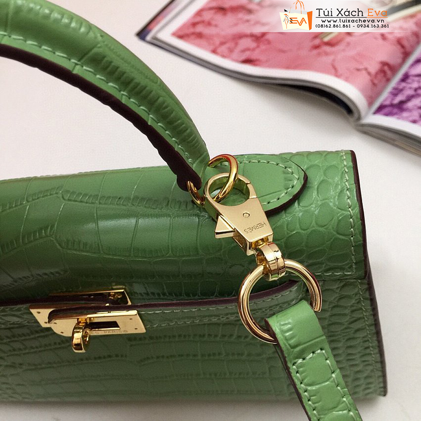 Túi Xách Hermes Mini Kelly Second Generation Bag Siêu Cấp Màu Xanh Đẹp.