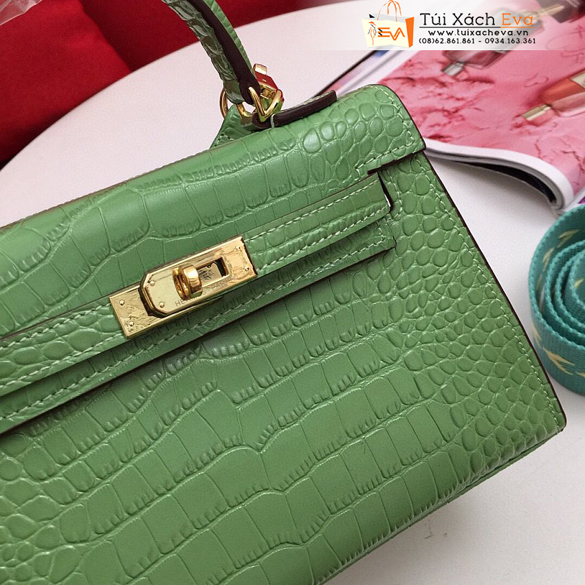 Túi Xách Hermes Mini Kelly Second Generation Bag Siêu Cấp Màu Xanh Đẹp.