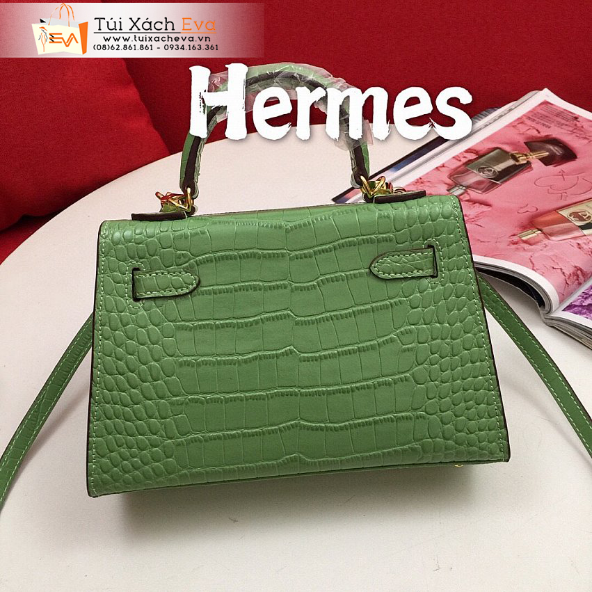 Túi Xách Hermes Mini Kelly Second Generation Bag Siêu Cấp Màu Xanh Đẹp.