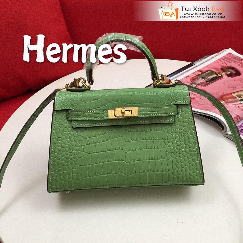 Túi Xách Hermes Mini Kelly Second Generation Bag Siêu Cấp Màu Xanh Đẹp.