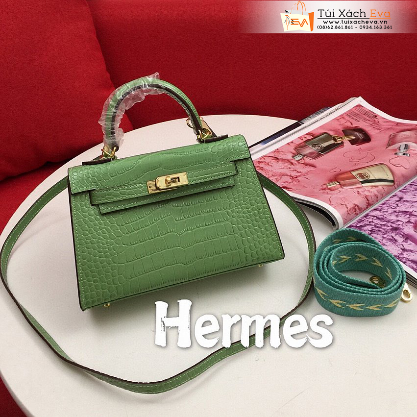 Túi Xách Hermes Mini Kelly Second Generation Bag Siêu Cấp Màu Xanh Đẹp.