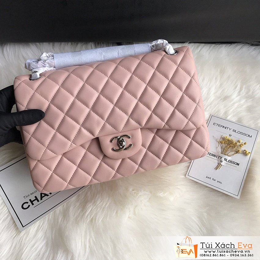 Túi Xách Chanel Classic Flap Midium Bag Siêu Cấp Màu Hồng Đẹp.