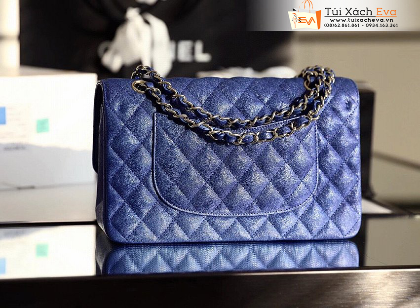 Túi Xách Chanel Classic Flap Midium Bag Siêu Cấp Màu Xanh Đẹp.