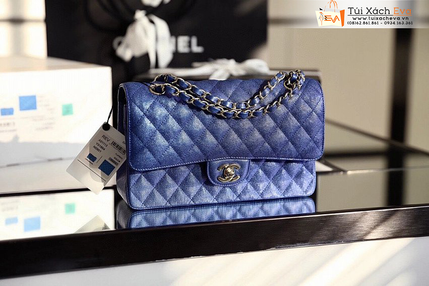 Túi Xách Chanel Classic Flap Midium Bag Siêu Cấp Màu Xanh Đẹp.