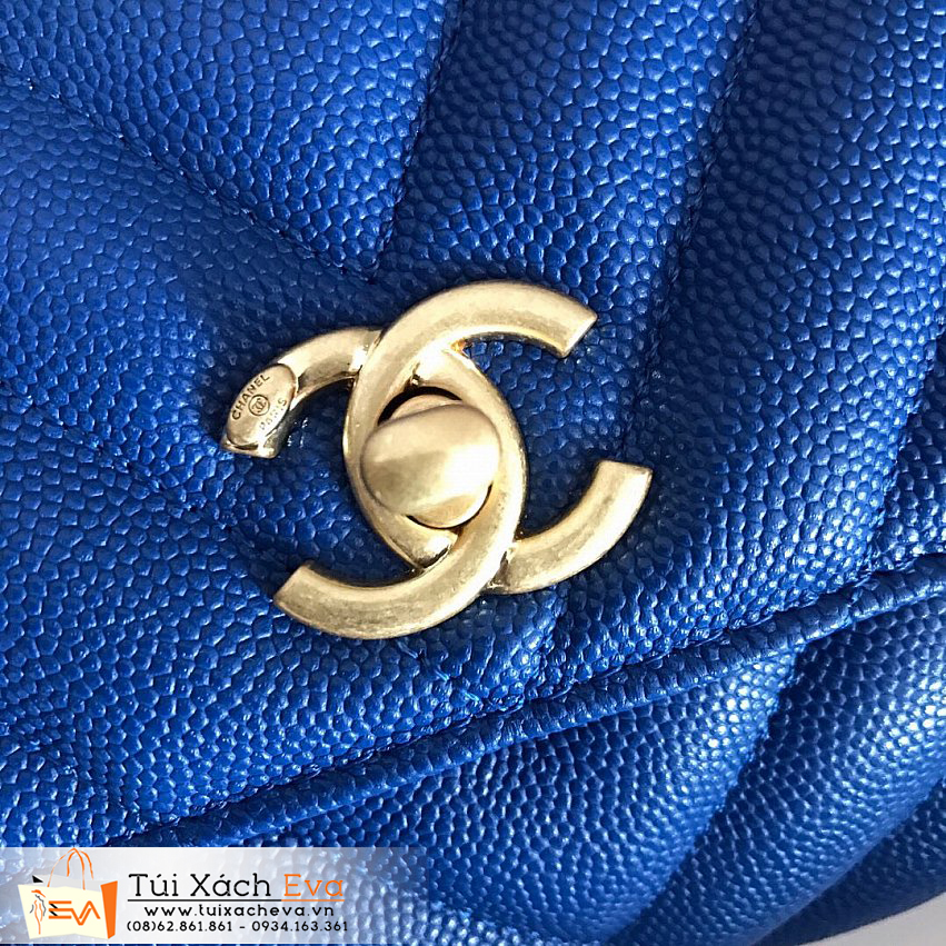 Túi Xách Chanel Coco Handle Bag Siêu Cấp Màu Xanh Đẹp.