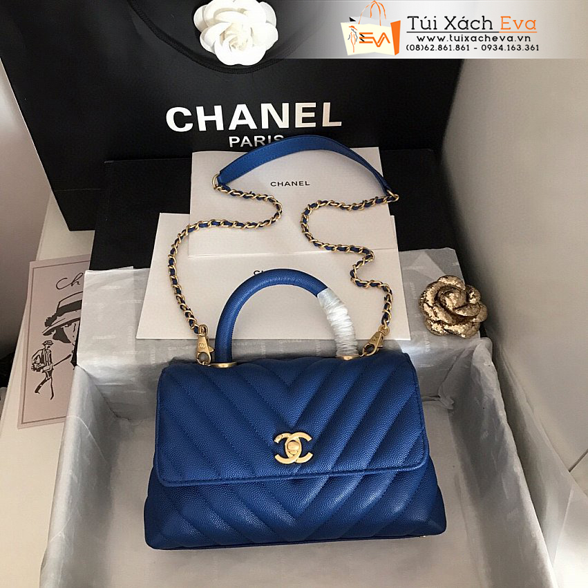 Túi Xách Chanel Coco Handle Bag Siêu Cấp Màu Xanh Đẹp.