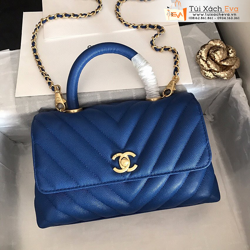 Túi Xách Chanel Coco Handle Bag Siêu Cấp Màu Xanh Đẹp.