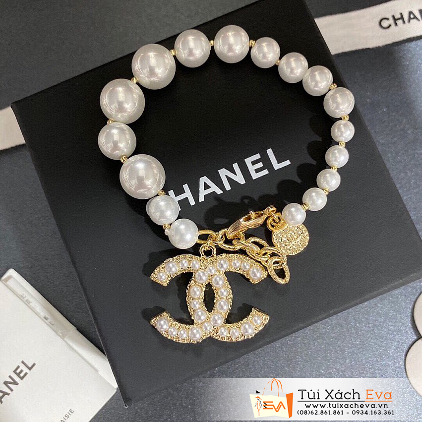 Vòng tay ngọc trai Chanel choker Super Màu Vàng Đẹp.