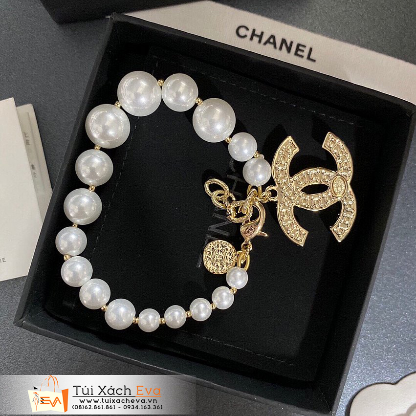 Vòng tay ngọc trai Chanel choker Super Màu Vàng Đẹp.