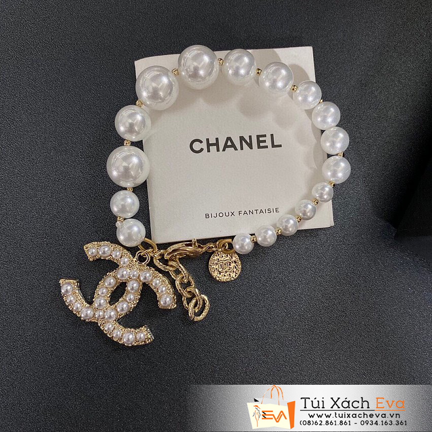 Vòng tay ngọc trai Chanel choker Super Màu Vàng Đẹp.