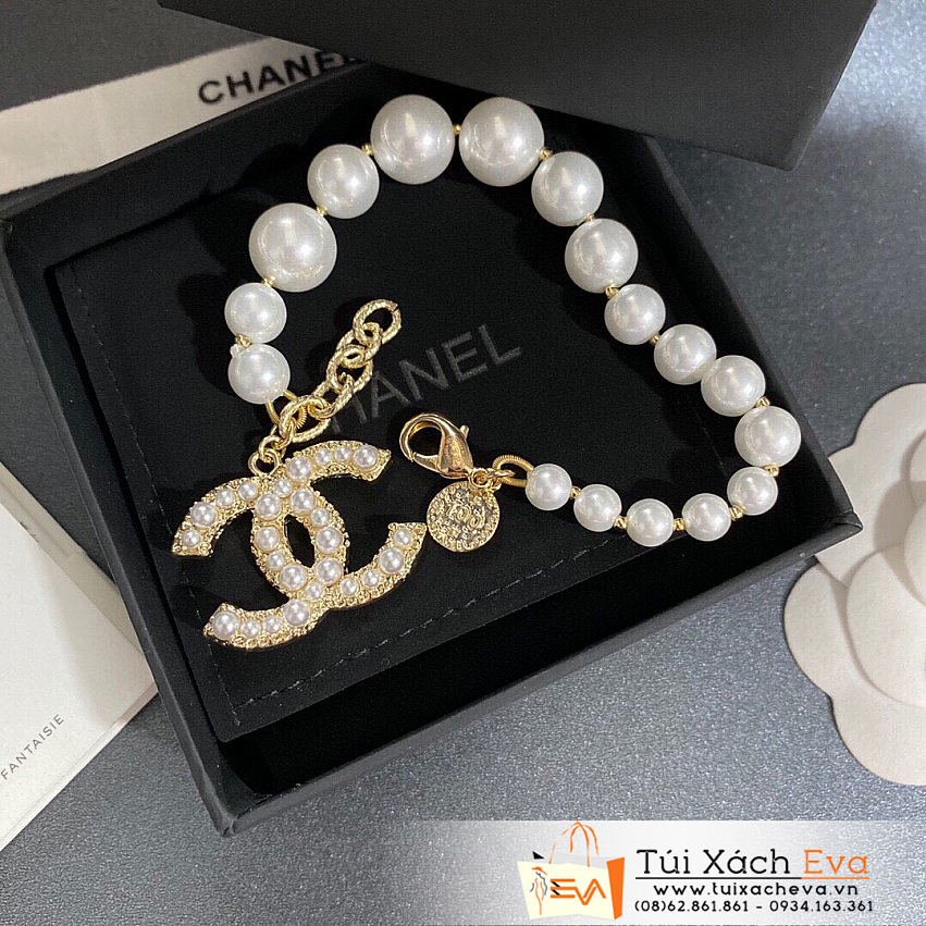 Vòng tay ngọc trai Chanel choker Super Màu Vàng Đẹp.