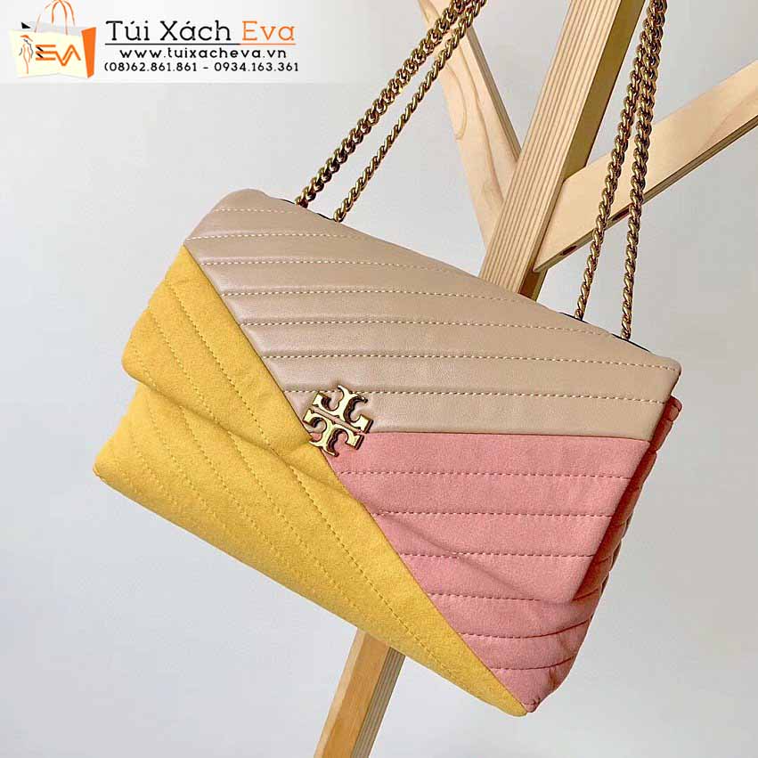 Túi Xách Tory Burch Kira Chevron Convertible Shoulder Bag Siêu Cấp Màu Vàng Phối Hồng Kem Đẹp.