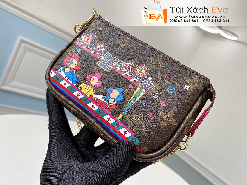 Túi Xách Lv Mini Pochette Accessoires Bag Siêu Cấp Màu Nâu Đẹp M58009.