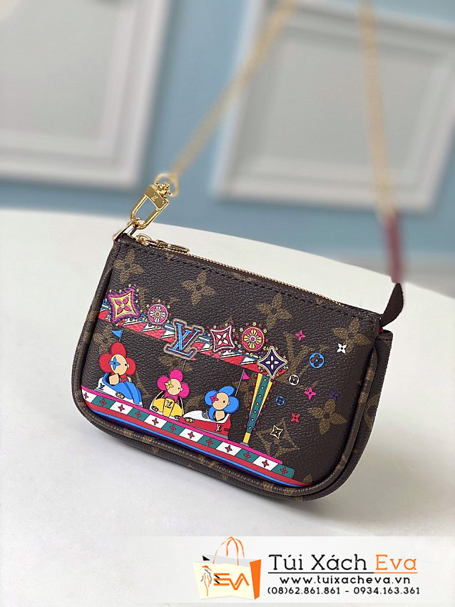 Túi Xách Lv Mini Pochette Accessoires Bag Siêu Cấp Màu Nâu Đẹp M58009.