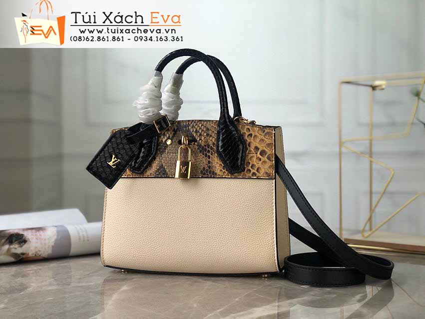 Túi Xách LV City Steamer Bag Siêu Cấp Màu Kem Đẹp M95975.