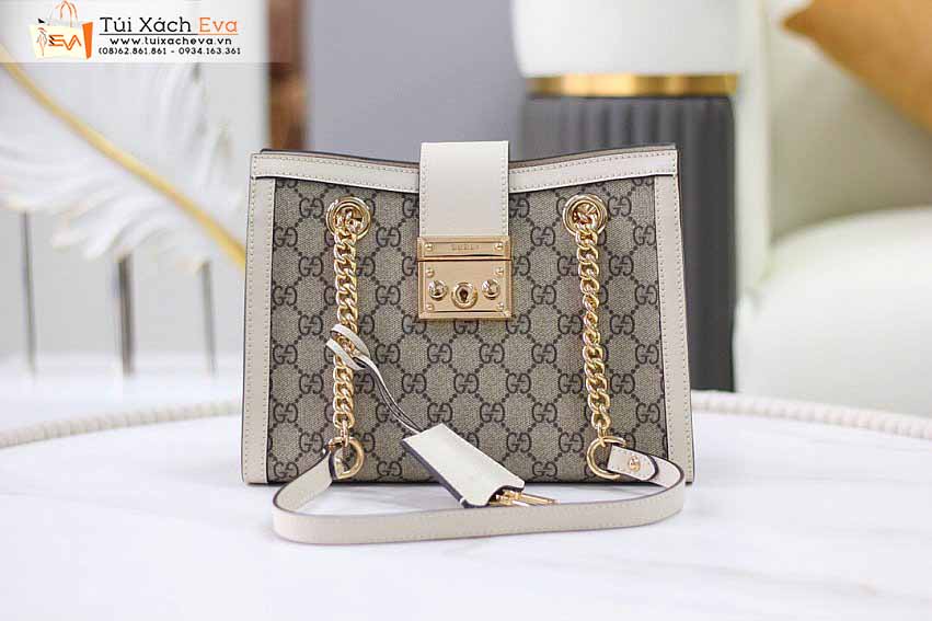 Túi Xách Gucci Padlock Bag Siêu Cấp Màu Xám Phối Trắng Đẹp M498156.